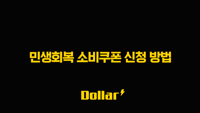 민생회복 소비쿠폰 신청 방법
