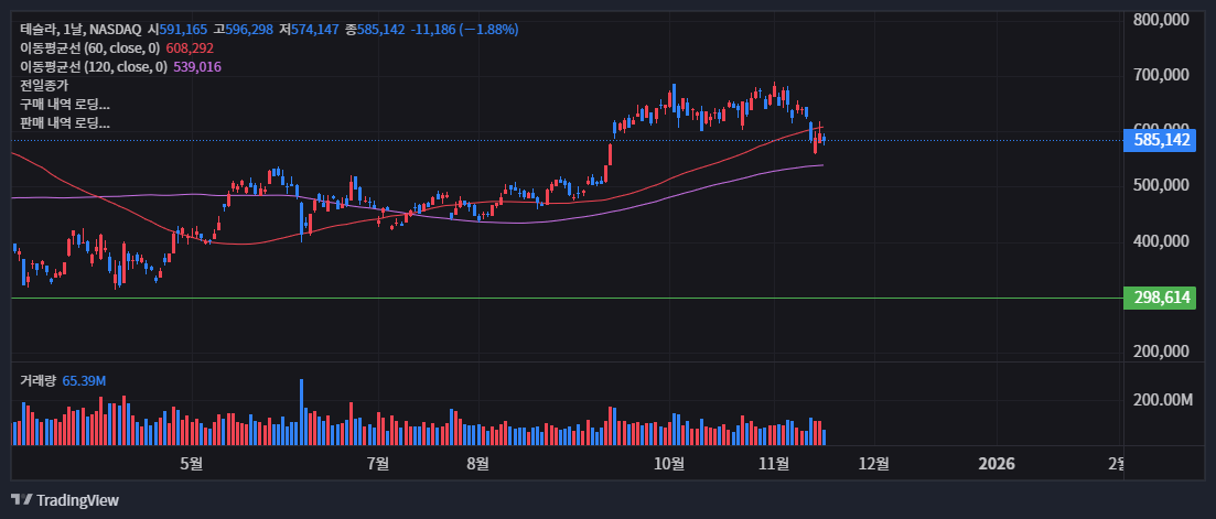 테슬라 주가, 엔비디아 쇼크에 동반 하락… 바닥은 어디? 52