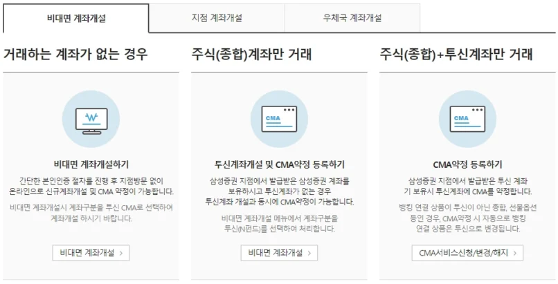 삼성 증권 계좌 종류 - 은행 연계 계좌