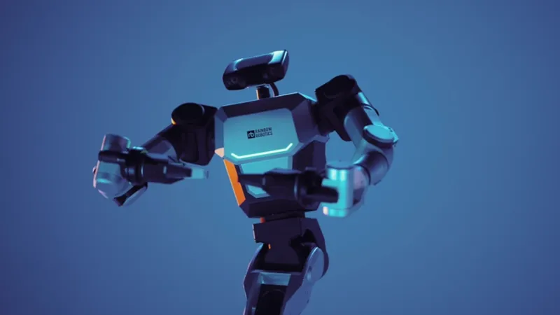 삼성전자 로고와 레인보우로보틱스 로봇이 나란히 배치된 이미지