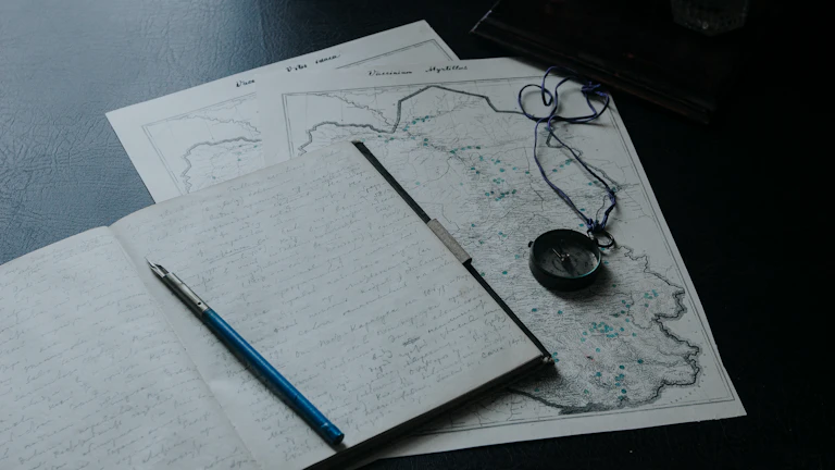 의료 기록 차트와 펜