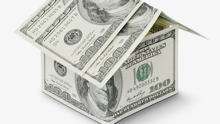 부동산 건물과 디지털 그래프