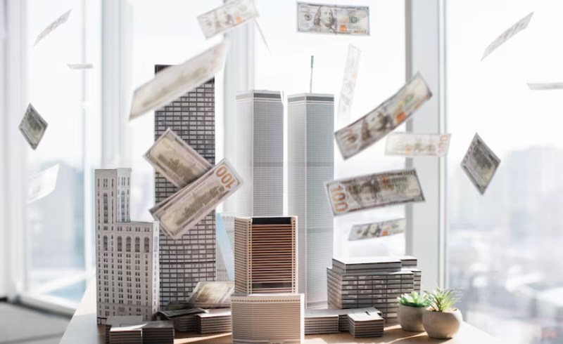 미국 재정 적자 심화에 따른 신용 등급 강등 가능성과 달러 패권의 향방 분석 25 미국 재무부 건물과 쌓여있는 달러 지폐의 모습