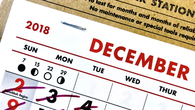 분할 매수 시점을 표시한 달력