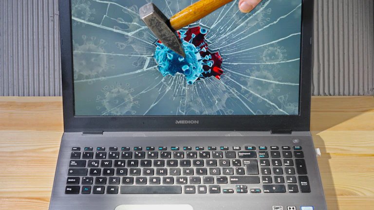 노트북으로 금융 분석을 하는 사람