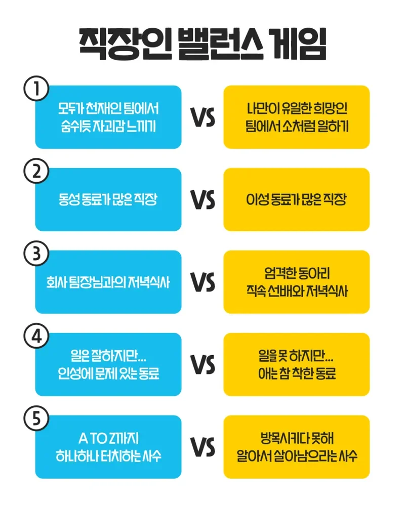커플과 친구 모임에서 쓰기 좋은 밸런스게임 질문 분위기