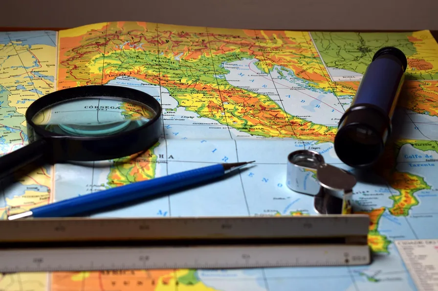 레반트와 이라크 주변 지형을 보여주는 지도