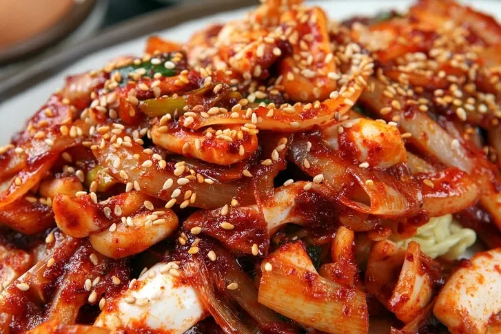 오징어볶음 덮밥 한 그릇