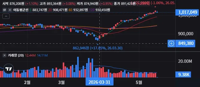VOO 일봉 차트