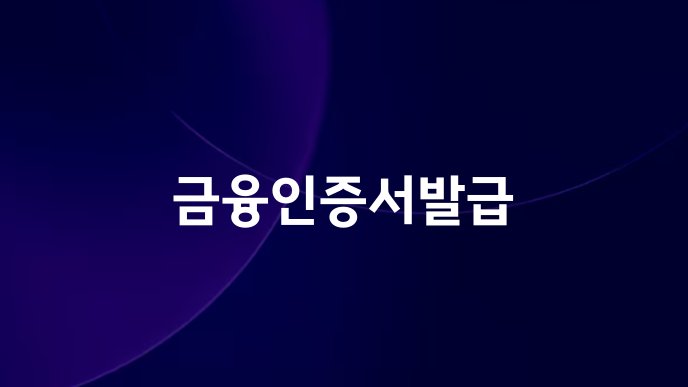 금융인증서발급
