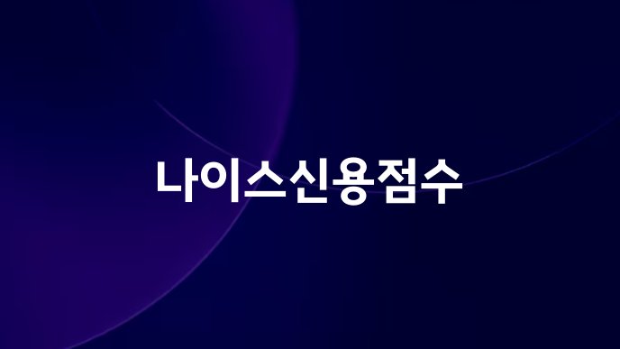 나이스신용점수