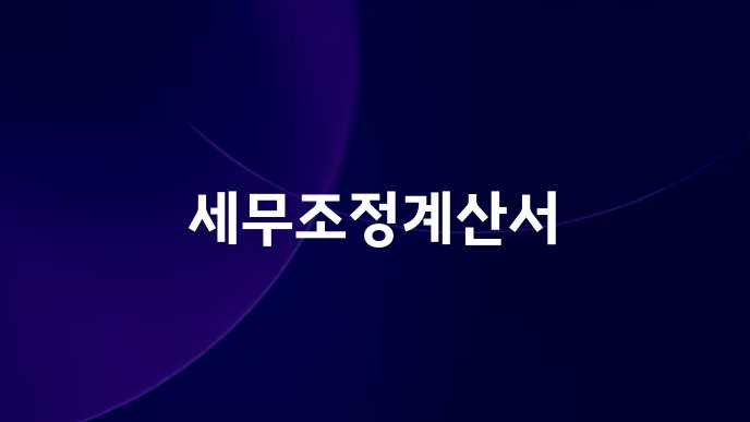 세무조정계산서