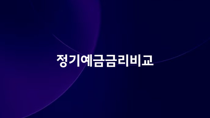 정기예금금리비교